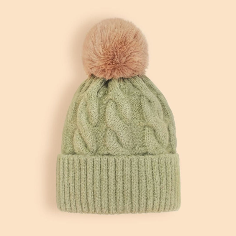 Svana Bobble Hat - Sage