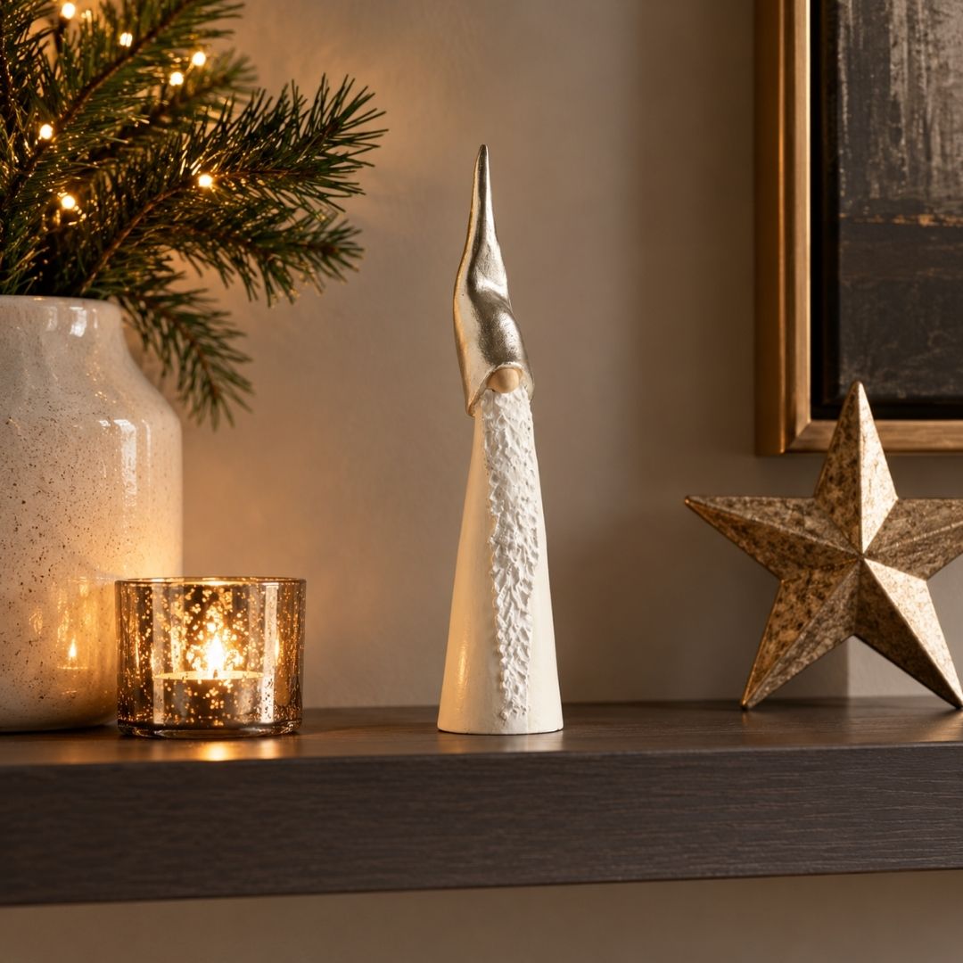 Tall Santa White 18cm