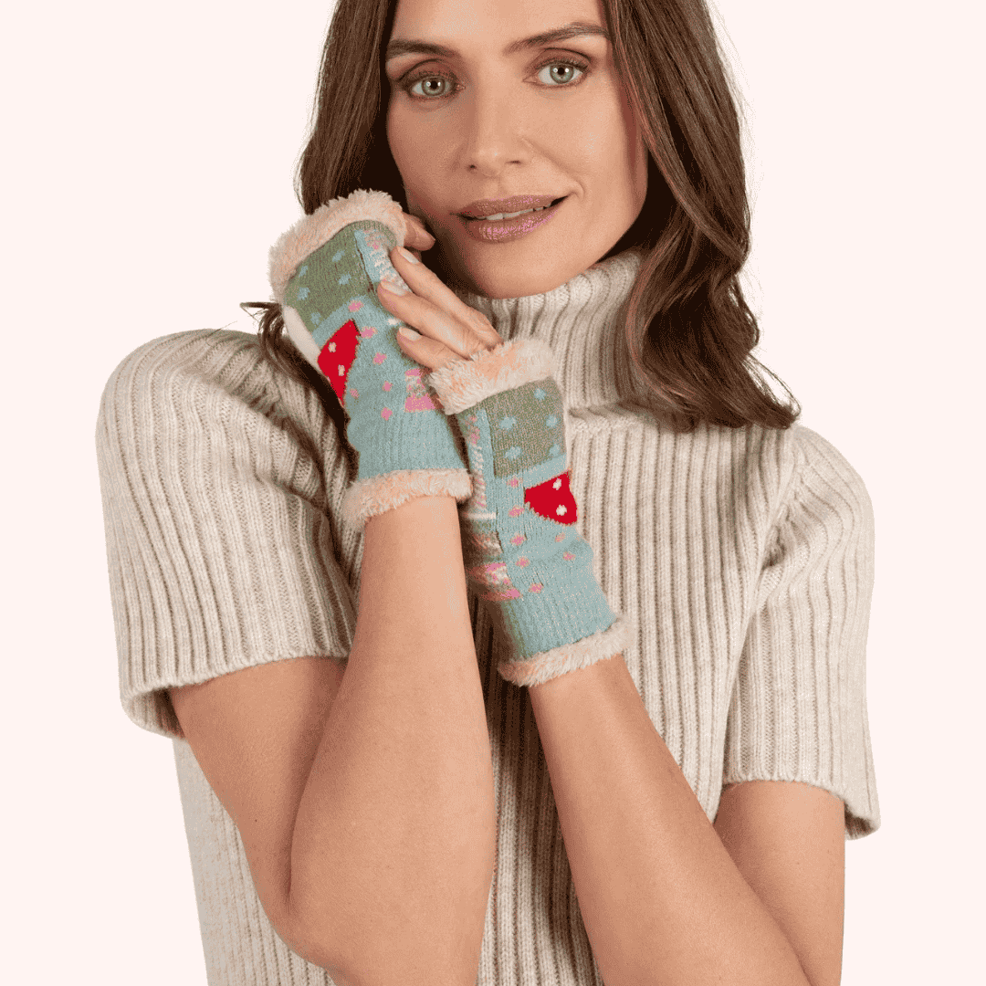 Toadstool Wrist Warmers - Ice