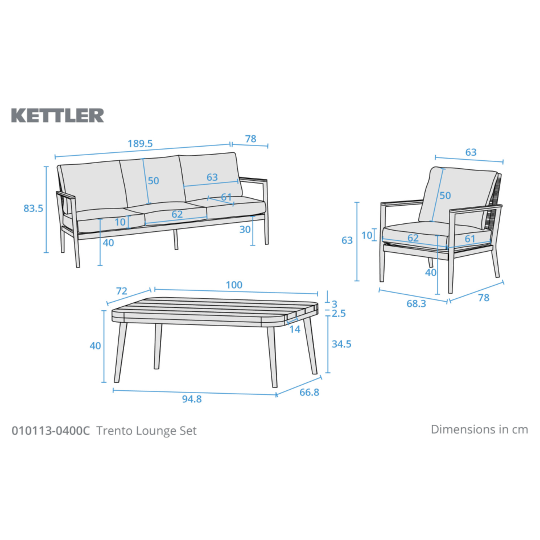 Kettler Trento Garden 5 Seat Lounge Set