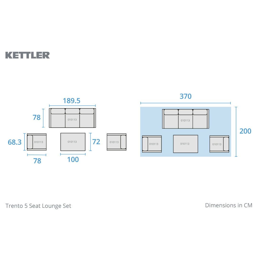 Kettler Trento Garden 5 Seat Lounge Set