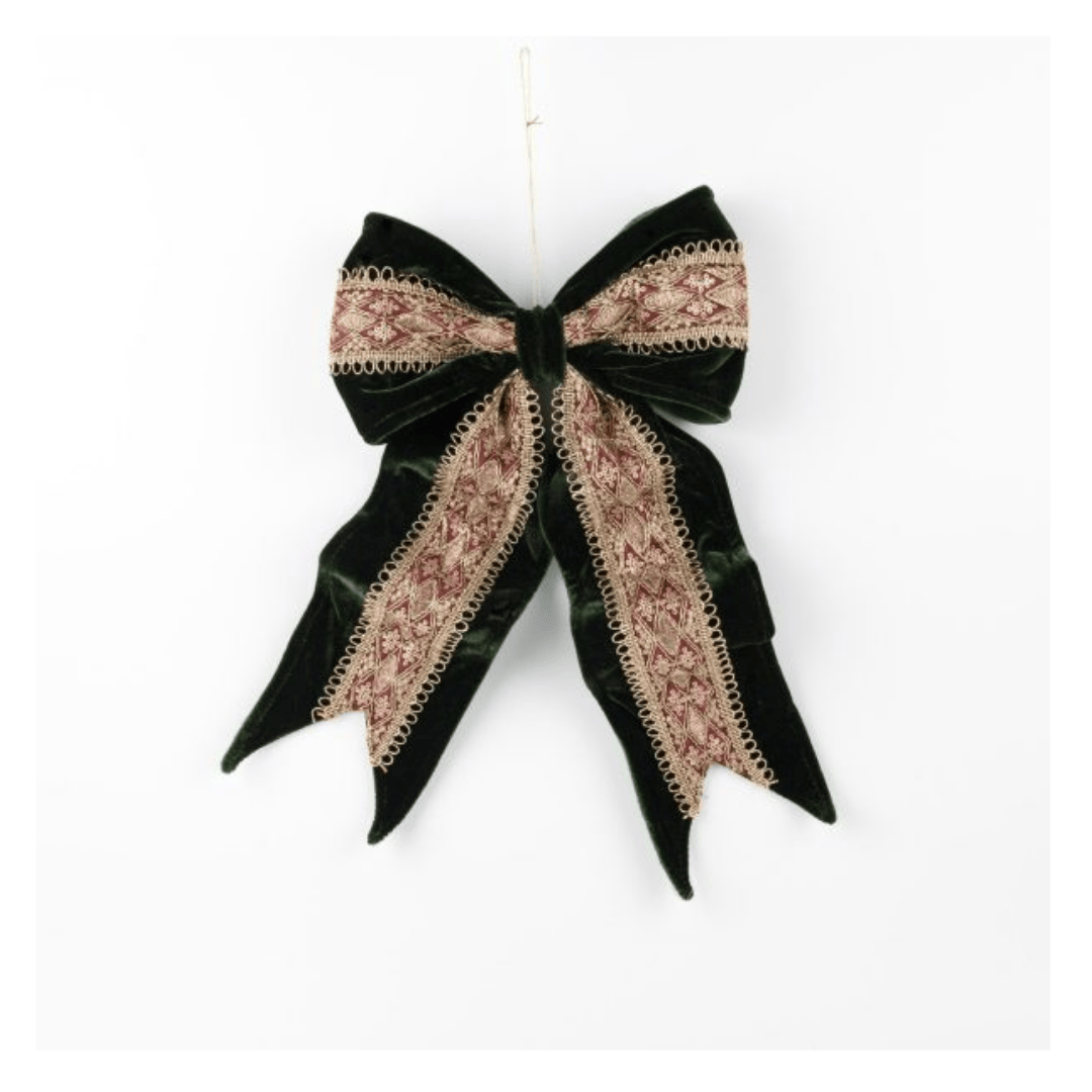 Victorian Green/Gold Bow