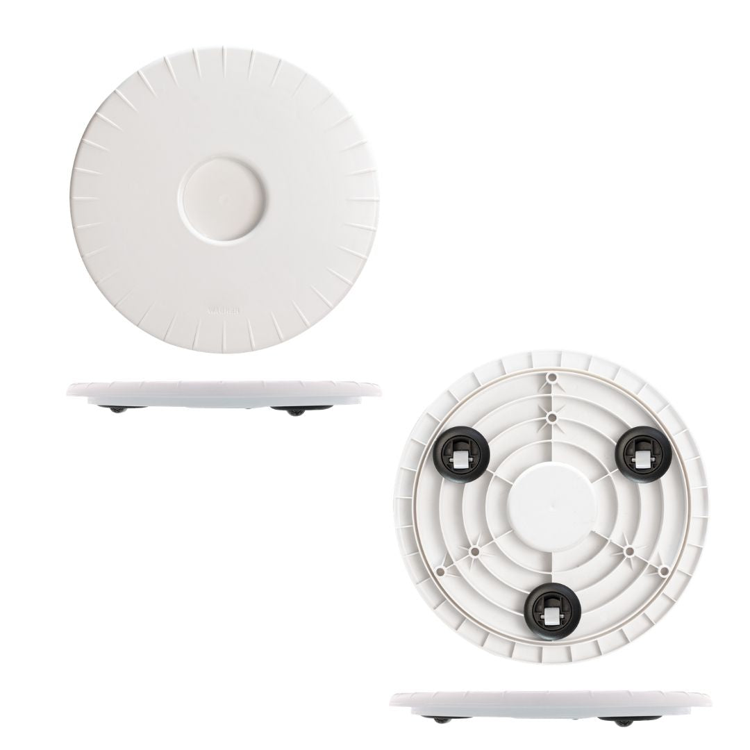 Plant Trolley Indoor Round Ultra Flat - White