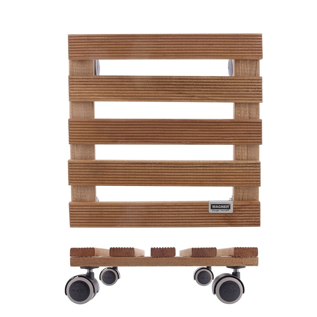 Plant Trolley Indoor Square - Solid Wood