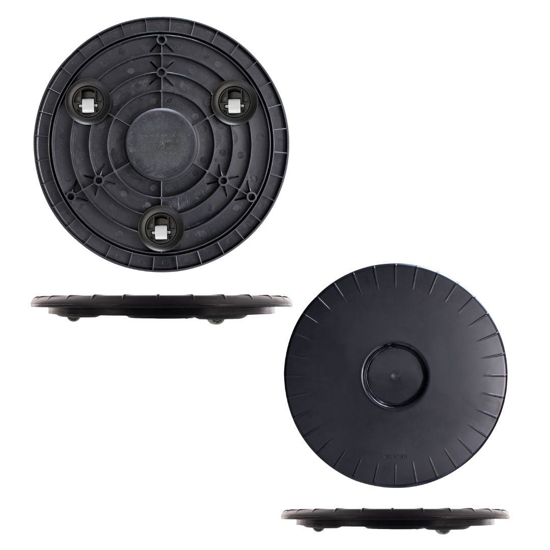 Plant Trolley Indoor Round Ultra Flat - Black