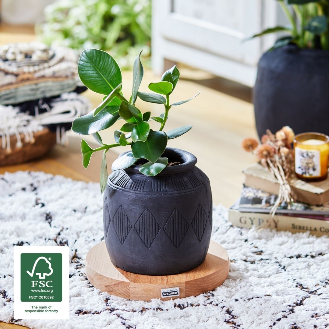 Plant Trolley Indoor Round - Wood