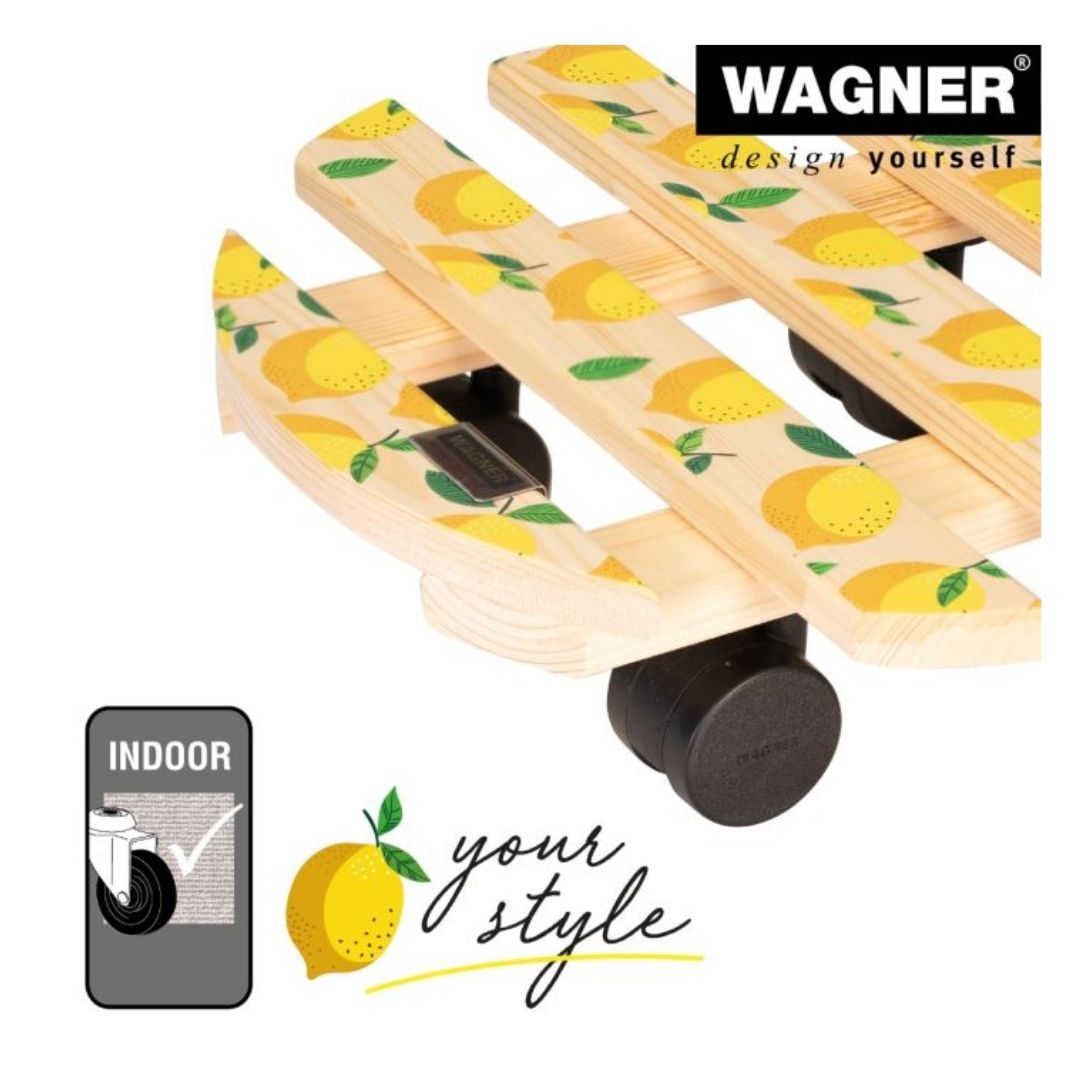 Plant Trolley Indoor Round Wood - Lemons