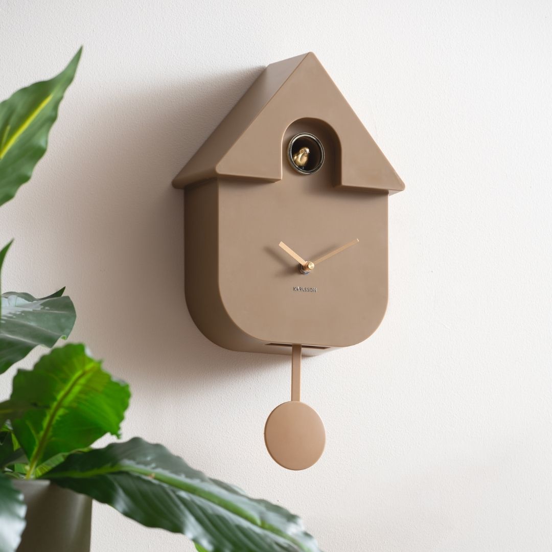 Modern Cuckoo Clock Oro Mocha Brown