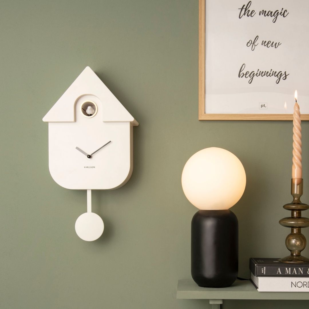 Modern Cuckoo Wall Clock White