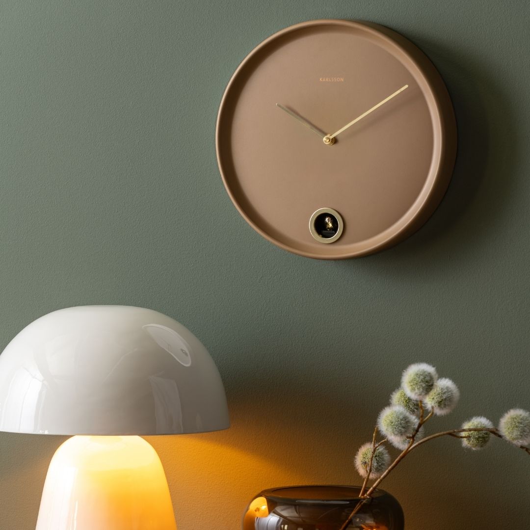 Wall Clock Esencia Cuckoo - Mocha Brown