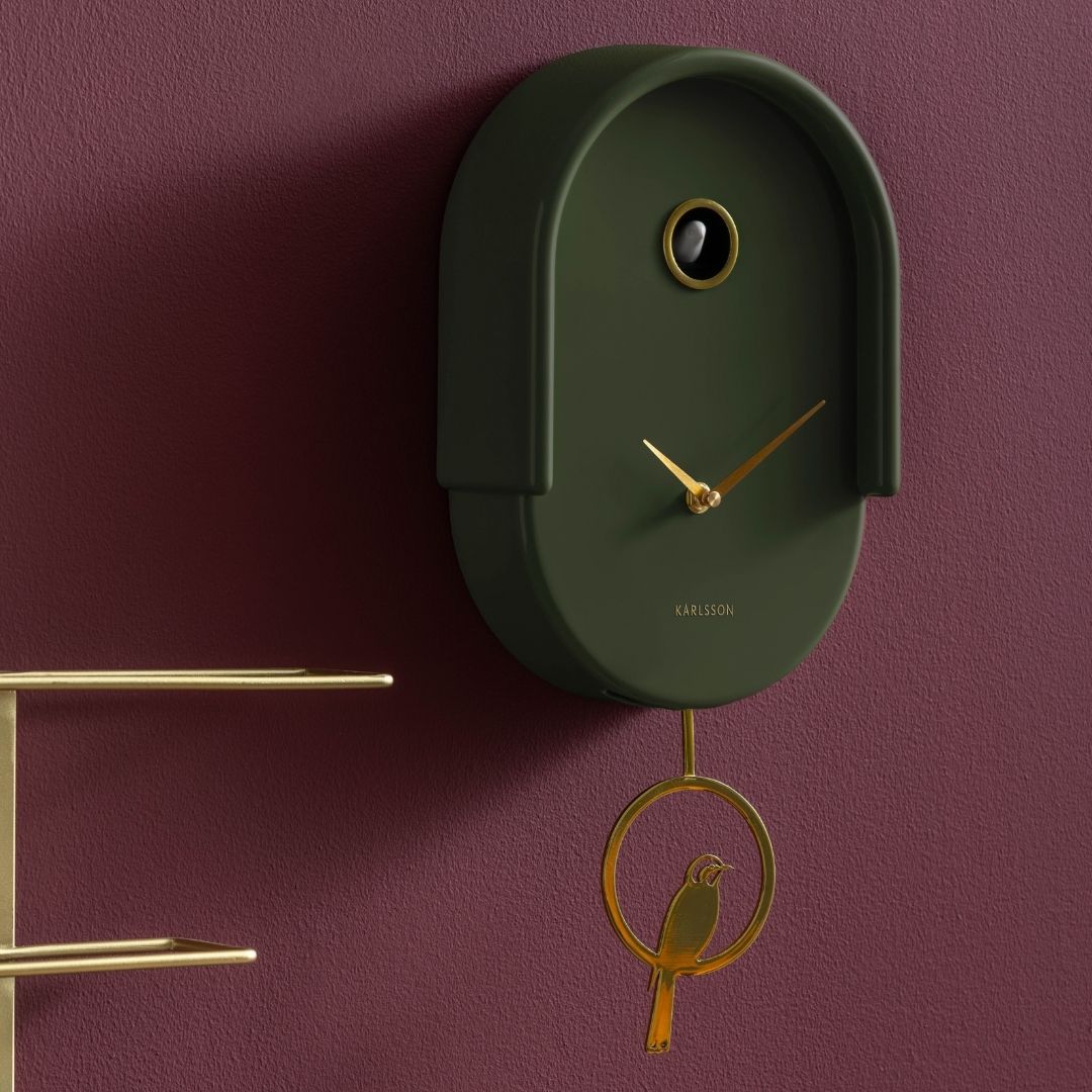 Wall Clock Tweet - Luxury Green