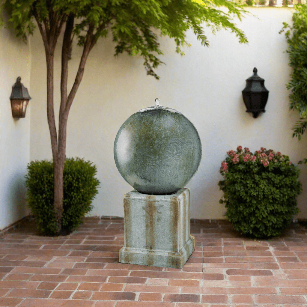 Water Feature Copper Ball On Stand