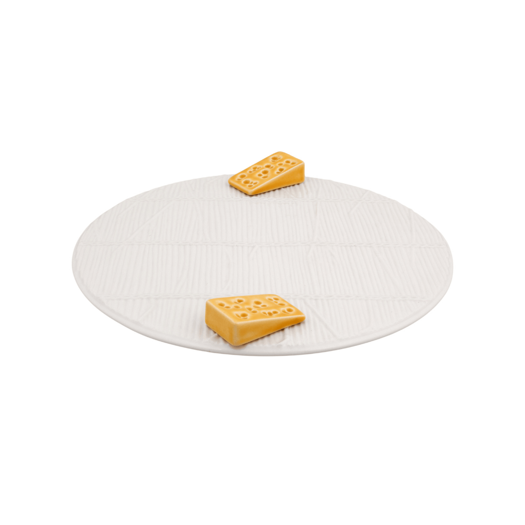 White Cheese Tray With Cheese