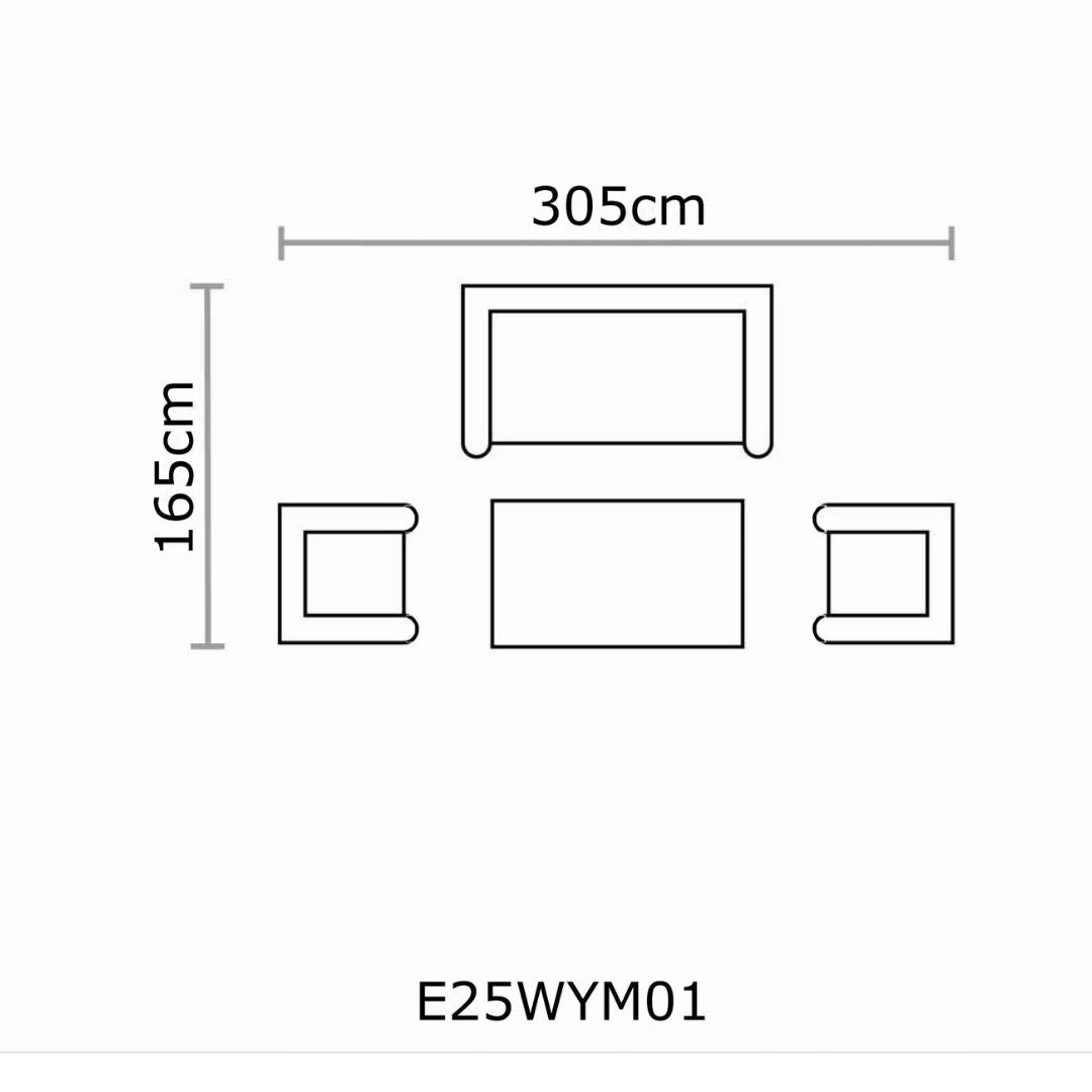 Wisley 2 Seat Sofa Set & Coffee Table - Sage
