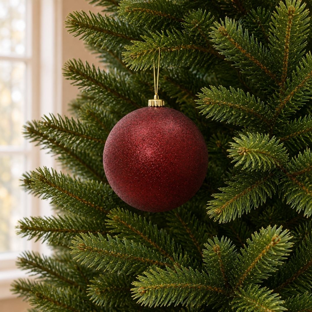 Christmas Bauble Glitter Oxblood