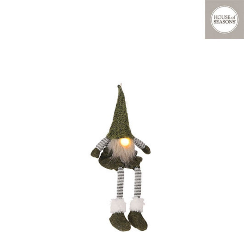 Christmas LED Gnome Green