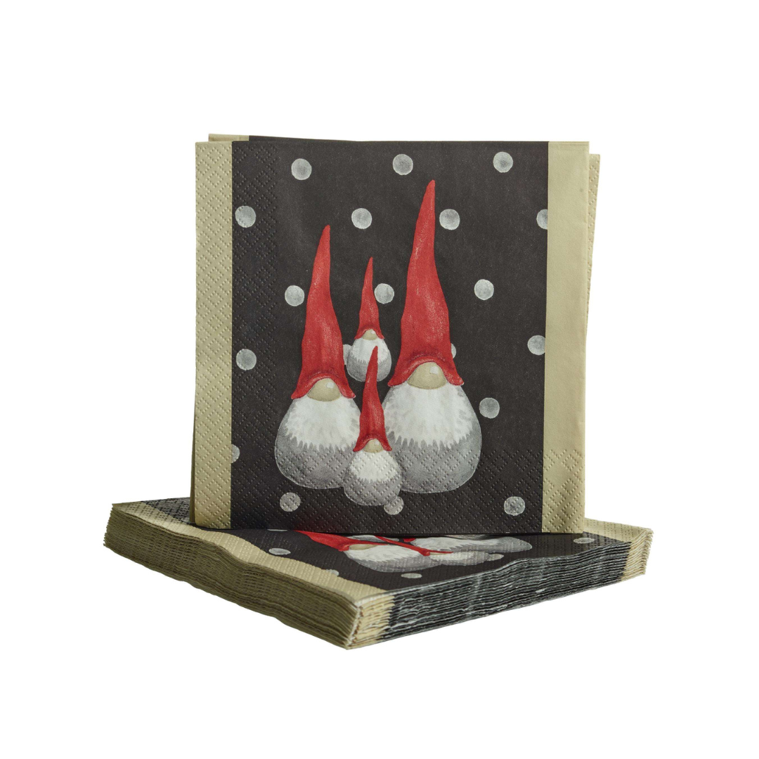 Paper napkin Santa High Hat black/beige 25x25cm
