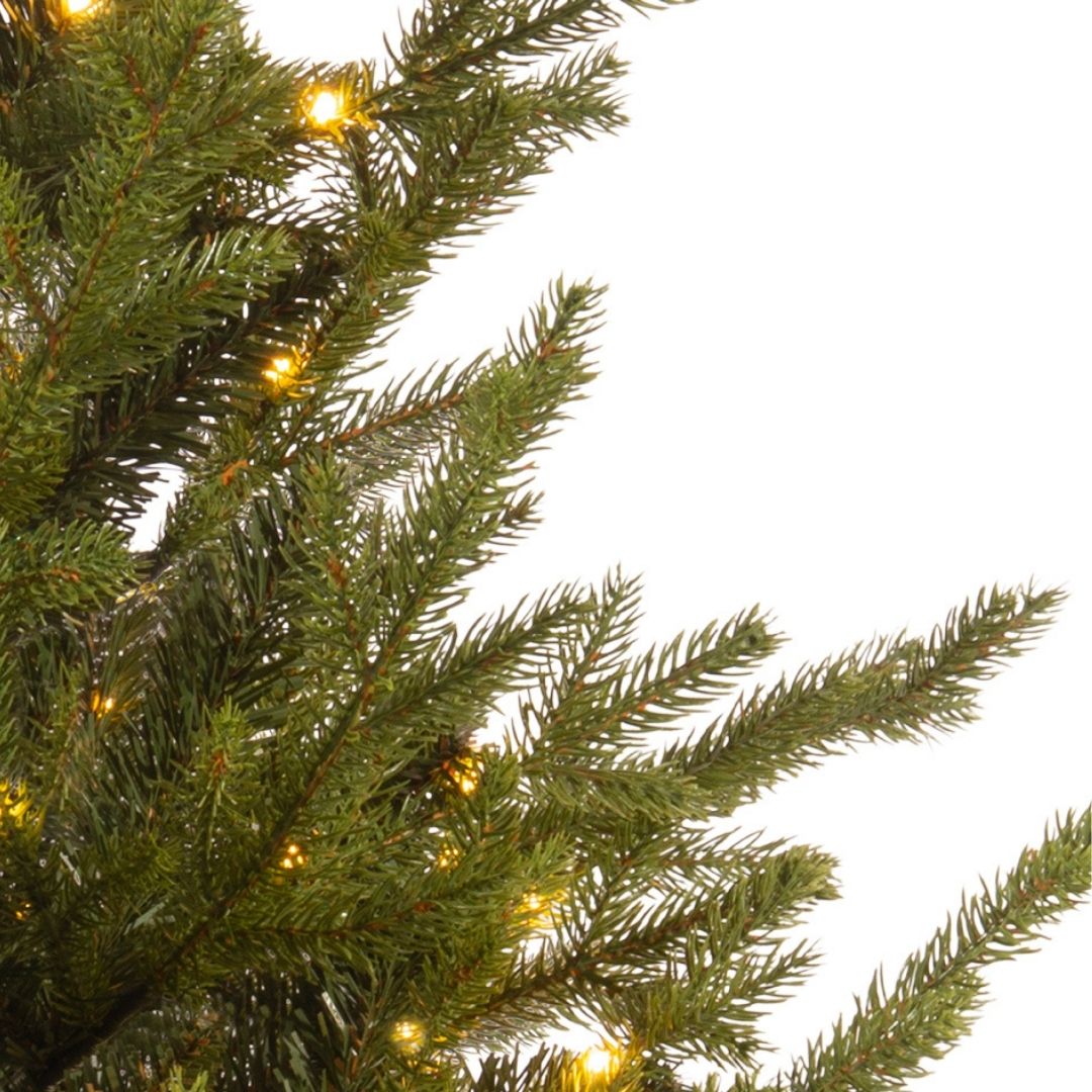 Norway Spruce Pre-Lit Artificial Tree with Pot - 90cm