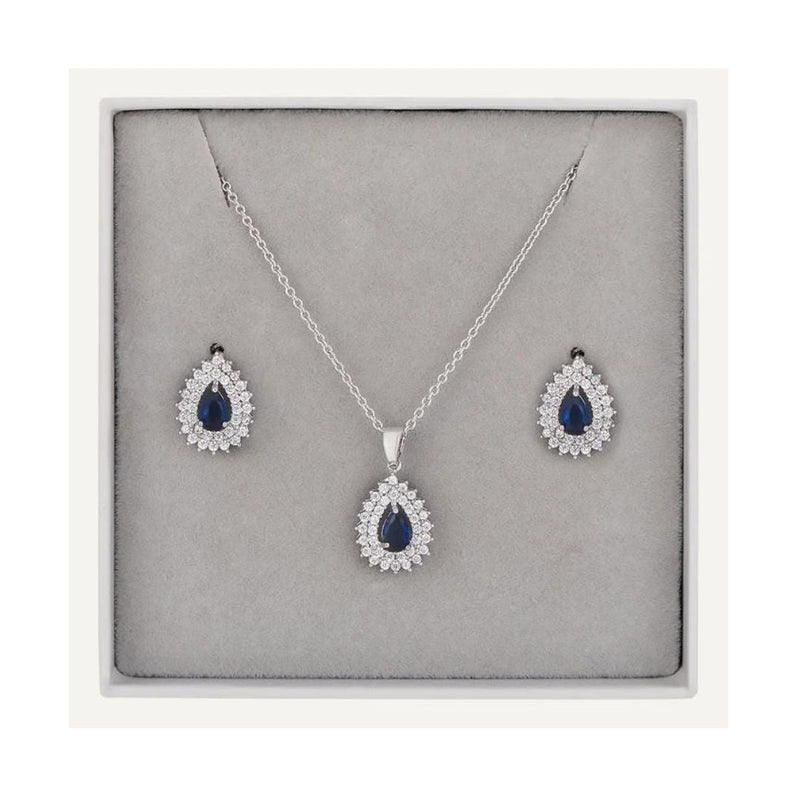 Boxed Jewellery Set Blue Stone - The Garden HouseD&X