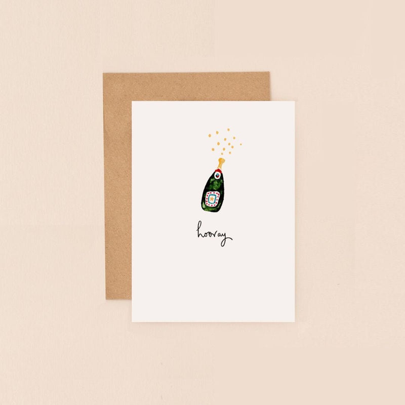 Champagne Hooray Mini Card - The Garden HouseLouise Mulgrew
