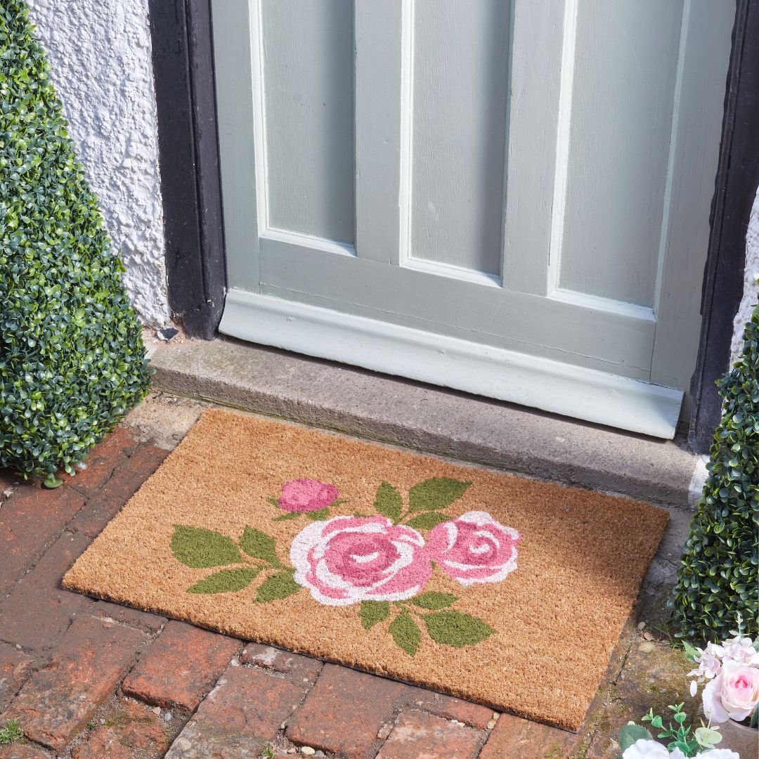 Coir Mat Roses 45 x 75cm