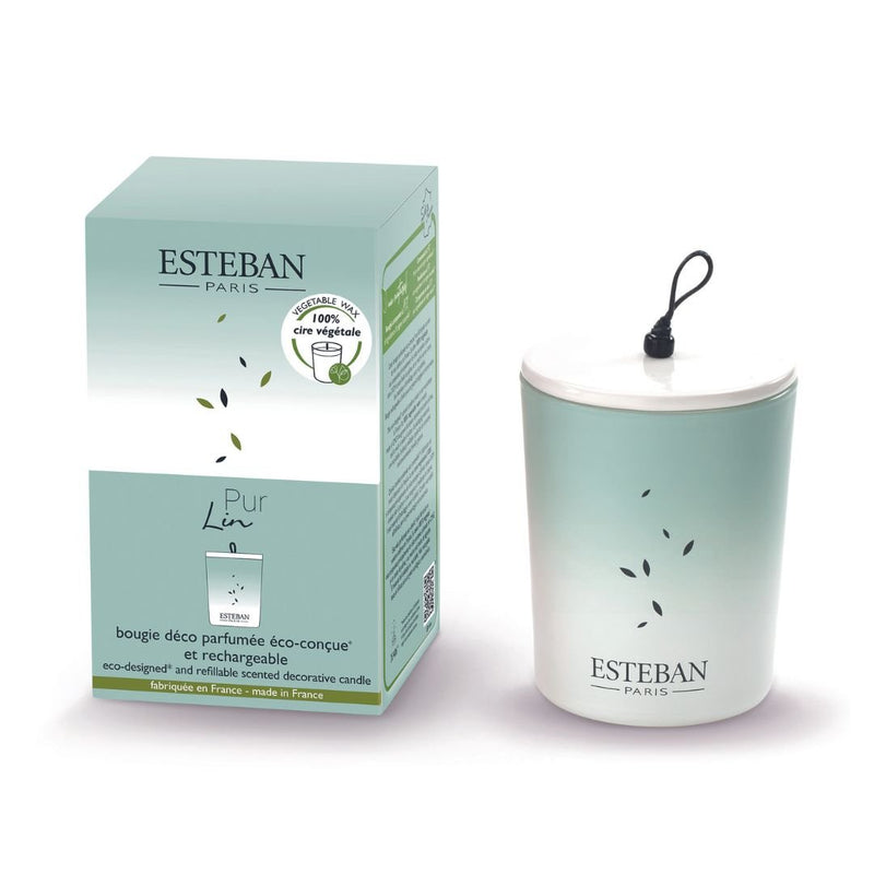 Esteban Refillable Decorative Candle - Pur Lin - The Garden HouseEsteban