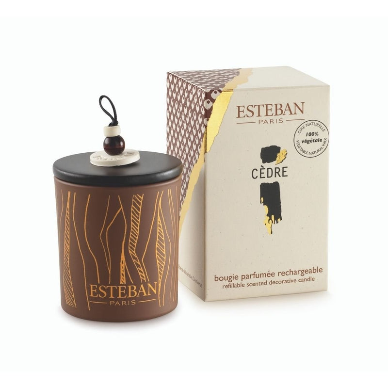 Esteban Scented & Refillable Decorative Candle - Cèdre - The Garden HouseEsteban
