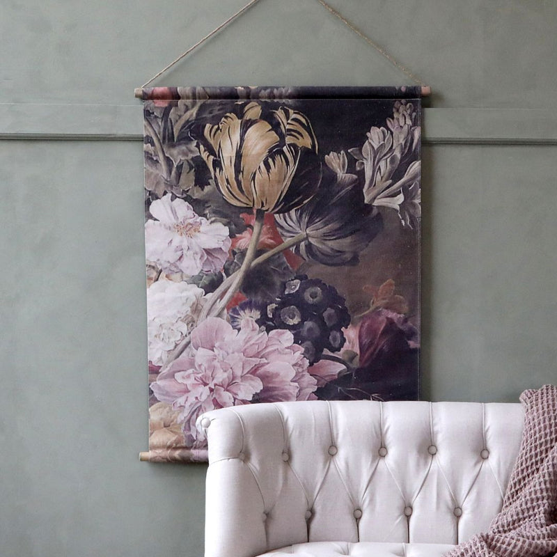 Floral Print Hanging Canvas - The Garden HouseChic Antique