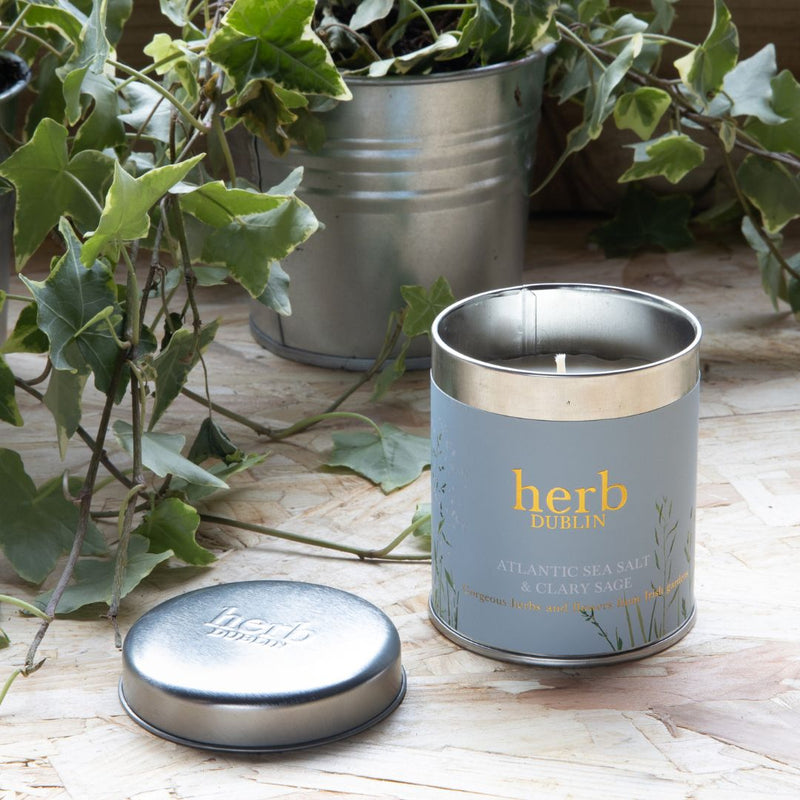 Herb Dublin Atlantic Sea Salt Tin Candle - The Garden HouseHerb Dublin