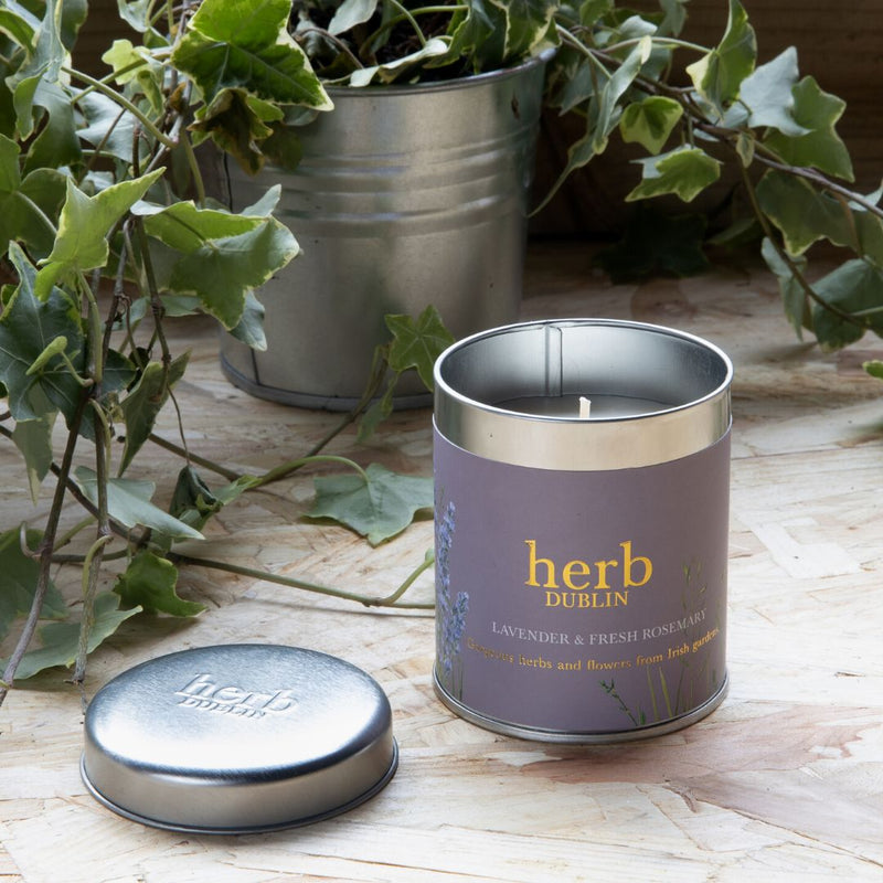 Herb Dublin Lavender & Rosemary Tin Candle - The Garden HouseHerb Dublin