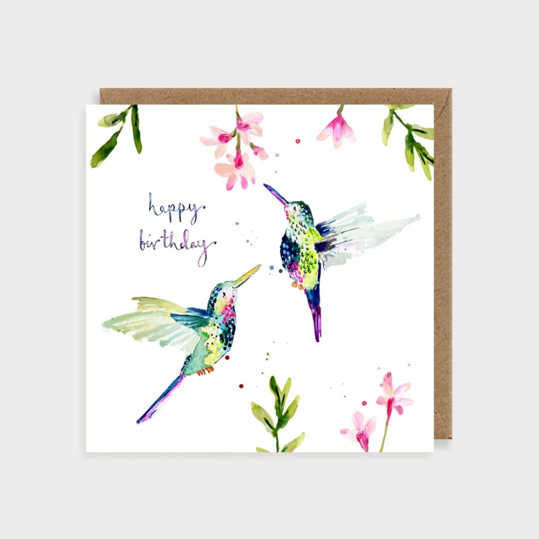 Hummingbirds Birthday Card