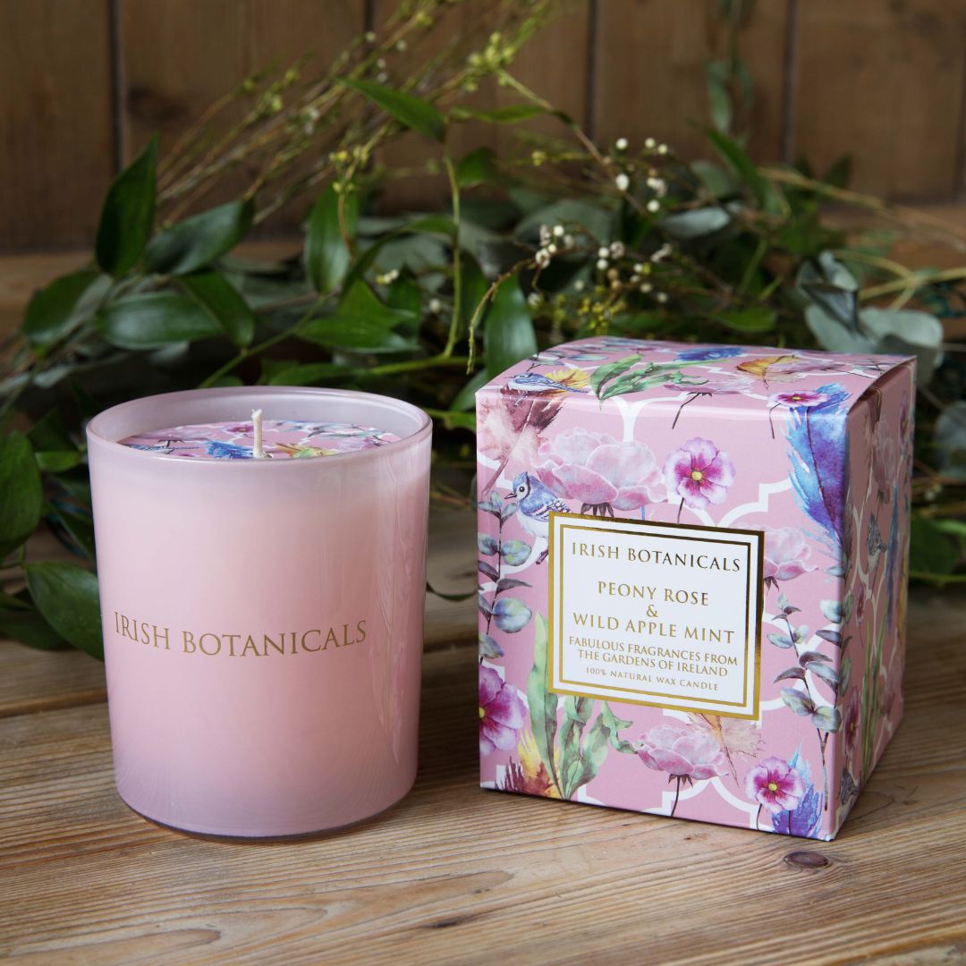 Irish Botanicals Peony Rose & Mint Candle