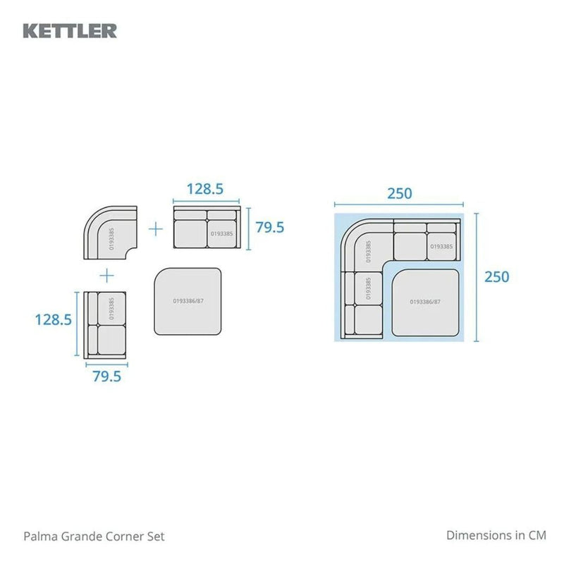 Kettler Palma Grande Corner Set High/Low Glass Table - The Garden HouseKettler