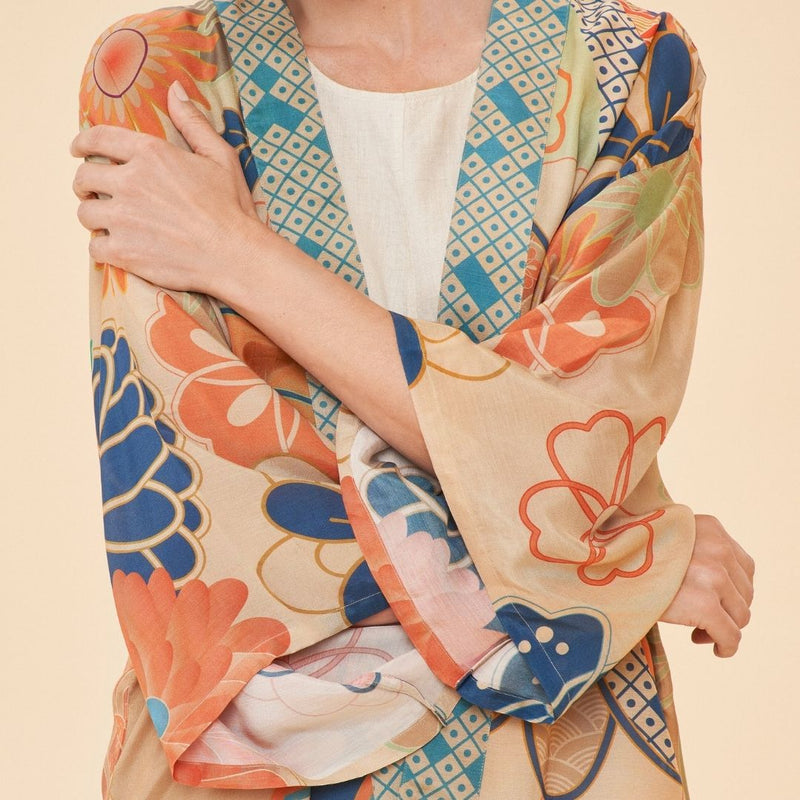 Kimono Jacket 70's Kaleidoscope Floral - The Garden HousePowder