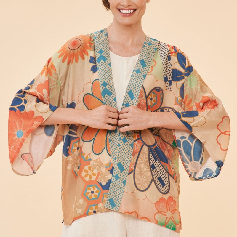 Kimono Jacket 70's Kaleidoscope Floral - The Garden HousePowder