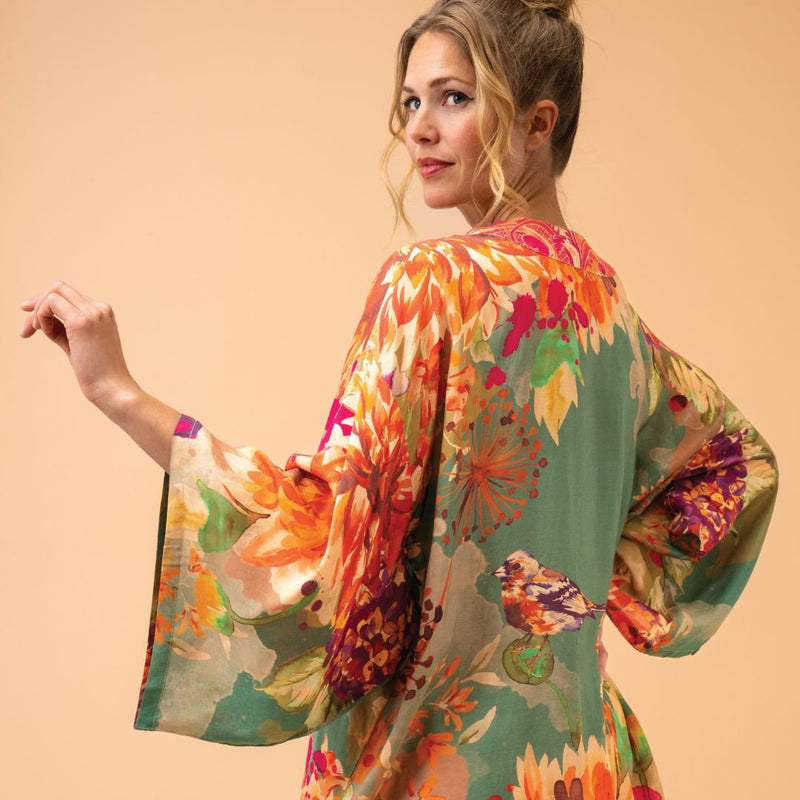 Kimono Jacket Birds And Blooms - The Garden HousePowder