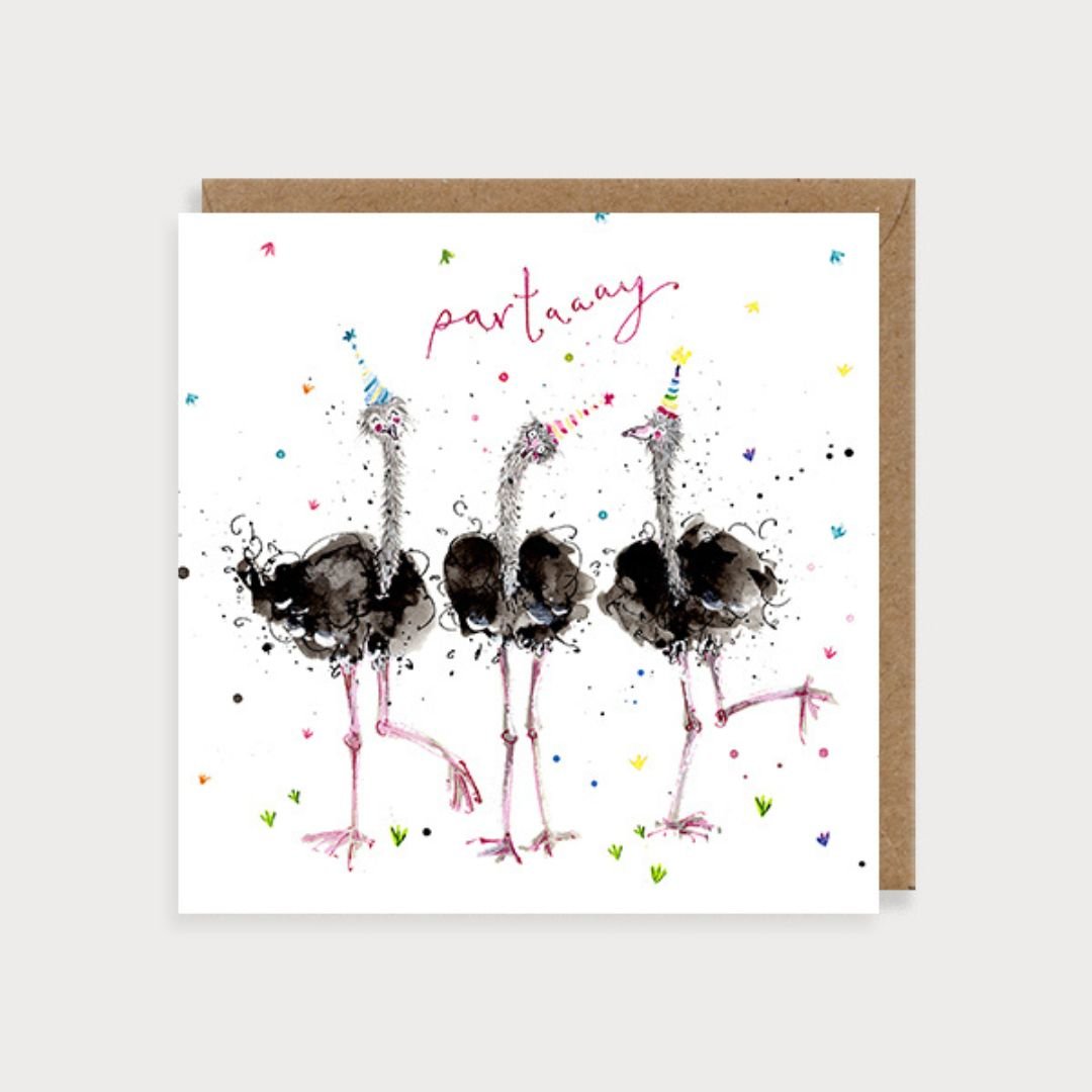 Partaaay Ostriches Birthday Card