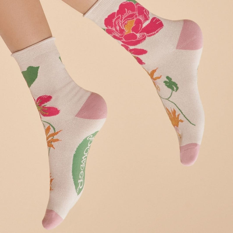 Tropical Ankle Socks Coconut - The Garden HousePowder